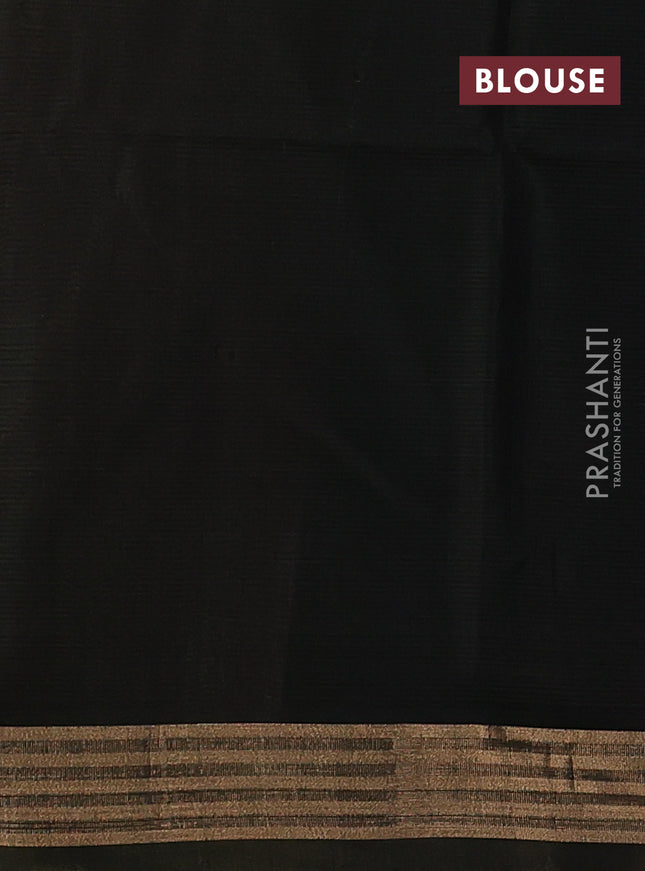 Kora silk cotton saree wine shade and dark sap green with silver & gold zari woven buttas and zari woven border