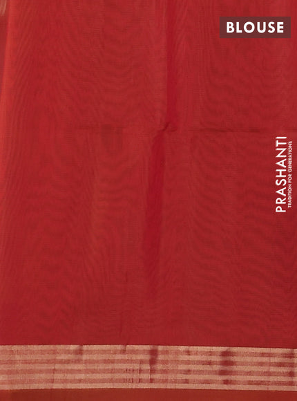 Kora silk cotton saree wine shade and dual shade of pink with silver & gold zari woven buttas and zari woven border