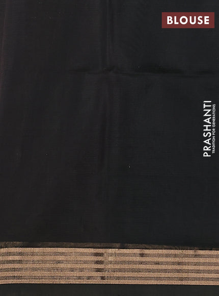 Kora silk cotton saree deep maroon and dark sap green with silver & gold zari woven buttas and zari woven border