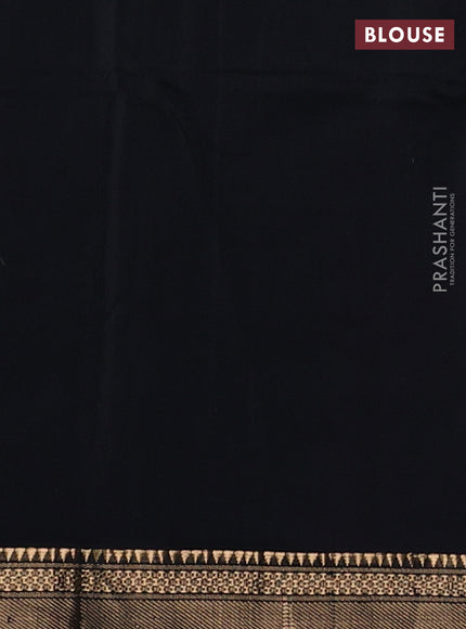 Kora silk cotton saree deep maroon and black with zari woven buttas and zari woven border