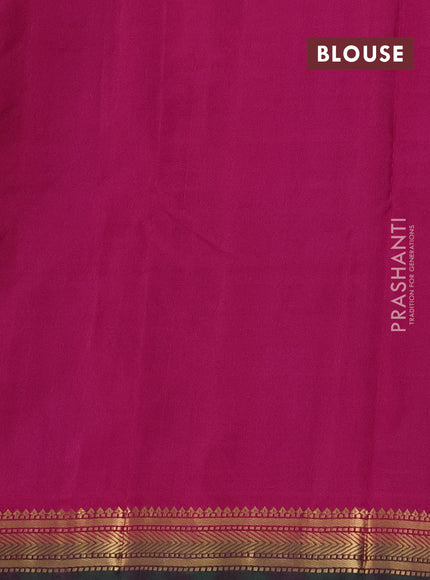 Pure kanchipuram silk saree purple shade and dual shade of green with temple zari woven buttas and ganga jamuna border