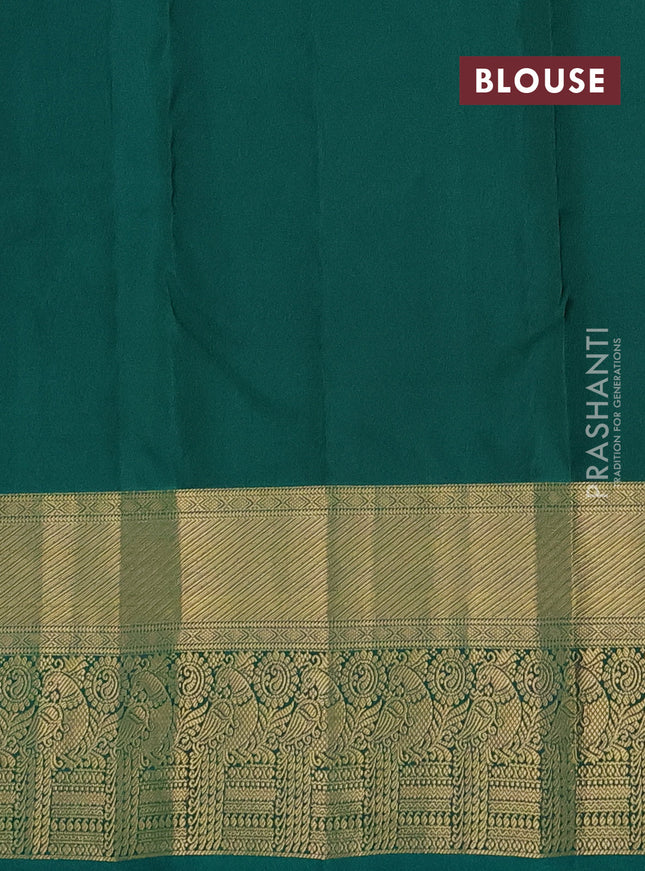 Pure kanchipuram silk saree light green and green with zari woven buttas and rich zari woven border