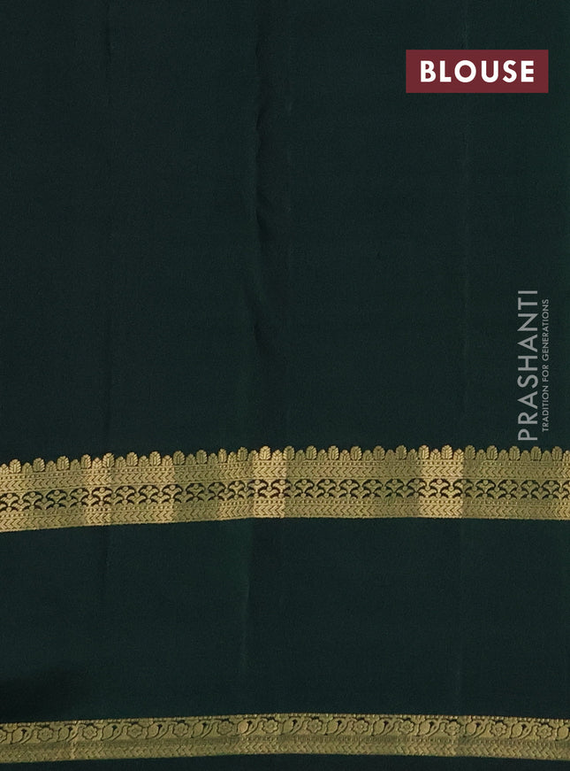 Pure kanchipuram silk saree green and bottle green with zari woven buttas and rettapet zari woven border