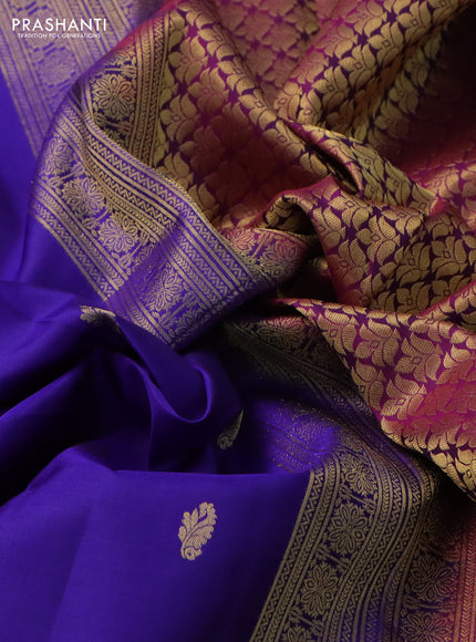 Pure kanchipuram silk saree violet and purple with zari woven buttas and zari woven border