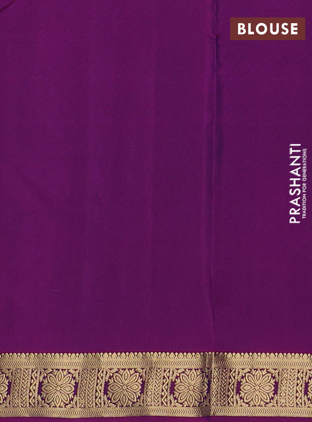 Pure kanchipuram silk saree violet and purple with zari woven buttas and zari woven border