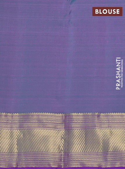 Pure kanchipuram silk saree light pink and teal green with zari woven buttas and rich zari woven border