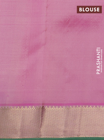 Pure kanchipuram silk saree cream and pink shade with zari woven buttas and rich zari woven border