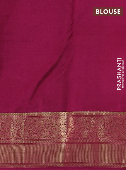 Pure kanchipuram silk saree pink and magenta pink with paisley zari woven buttas and rich zari woven border