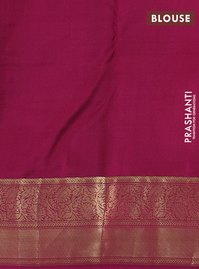Pure kanchipuram silk saree pink and magenta pink with paisley zari woven buttas and rich zari woven border