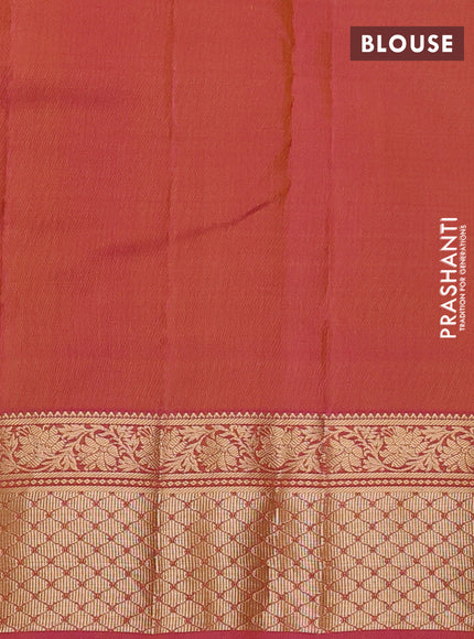 Pure kanchipuram silk saree mustard yellow and dual shade of pink with zari woven buttas and rich zari woven border