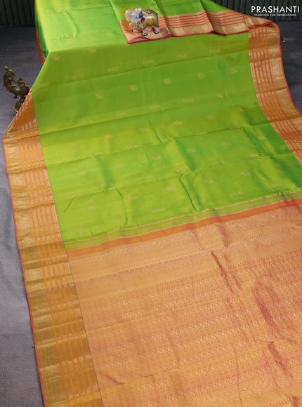 Pure kanchipuram silk saree light green and dual shade of pink with zari woven aanam buttas and rich zari woven border