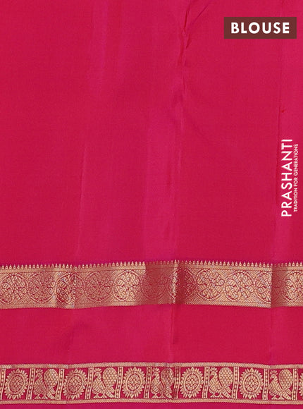 Pure kanchipuram silk saree purple and pink with allover zari woven buttas and rettapet zari woven border