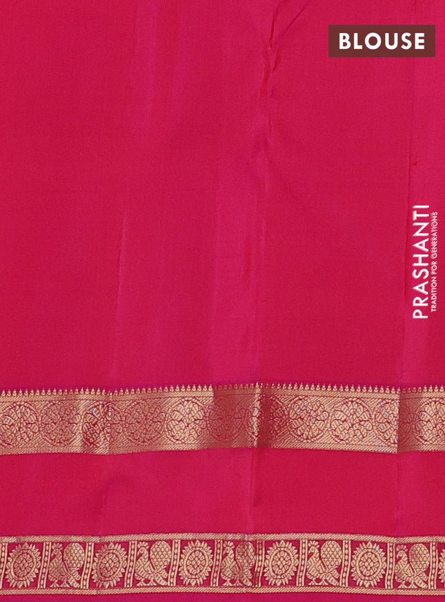 Pure kanchipuram silk saree purple and pink with allover zari woven buttas and rettapet zari woven border