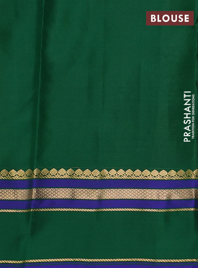 Pure kanchipuram silk saree mango yellow and green with zari woven buttas and rettapet zari woven border