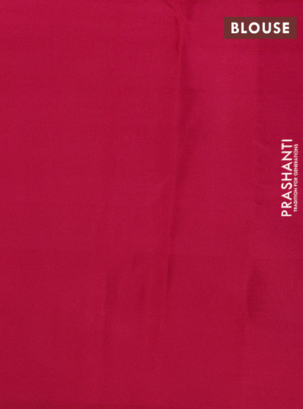 Pure kanchipuram silk saree teal blue and dark pink with allover checks & zari buttas and zari woven butta border