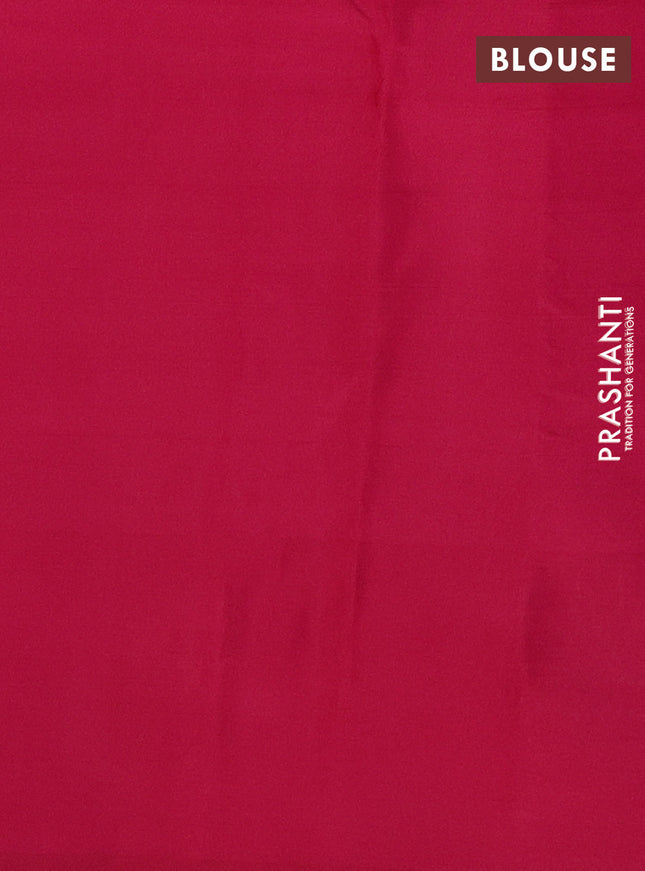 Pure kanchipuram silk saree teal blue and dark pink with allover checks & zari buttas and zari woven butta border