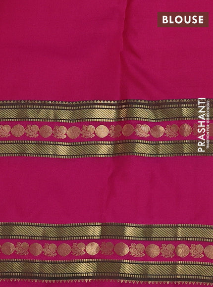 Pure kanchipuram silk saree maroon and pink with zari woven buttas and long rettapet zari woven border