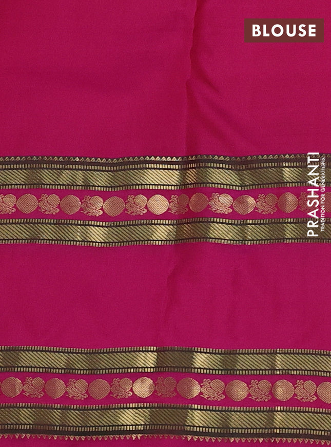 Pure kanchipuram silk saree maroon and pink with zari woven buttas and long rettapet zari woven border