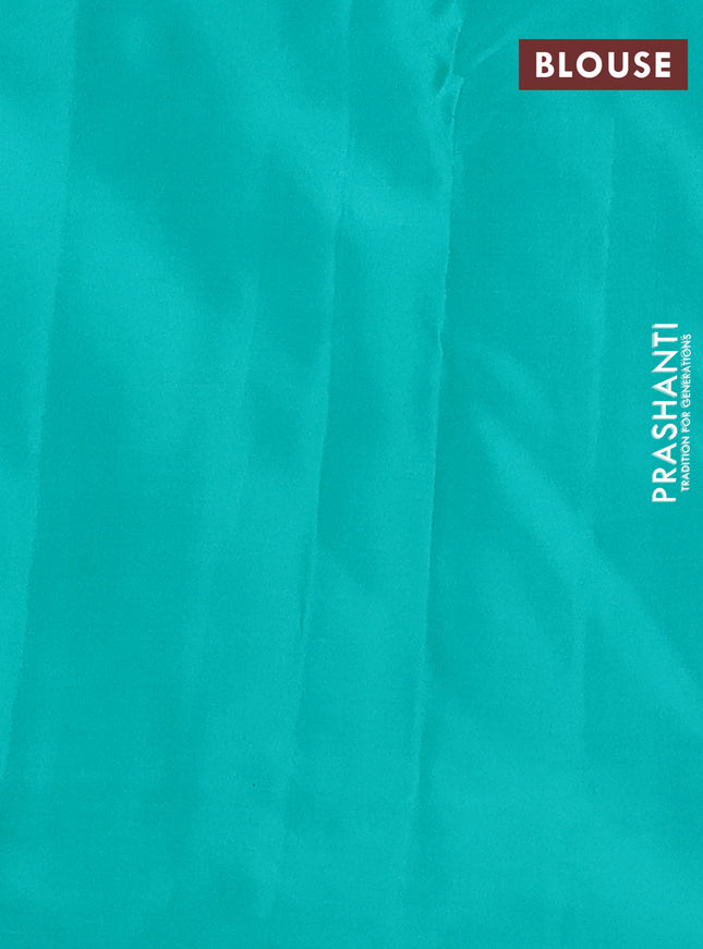 Pure kanchipuram silk saree deep maroon and teal green with zari woven paisley buttas in borderless style