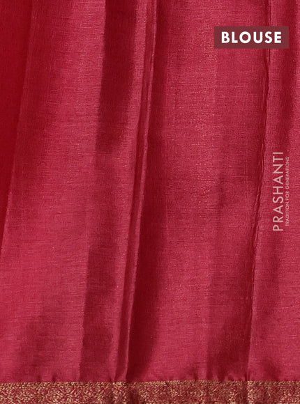 Banarasi tussar silk saree mustard yellow and maroon with thread & zari woven buttas and woven border