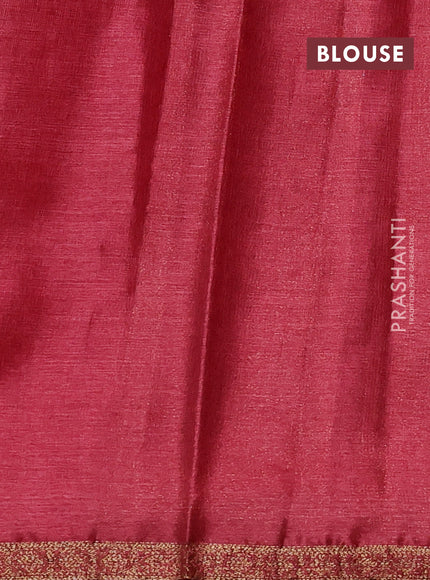 Banarasi tussar silk saree blue and red with thread & zari woven floral buttas and woven border