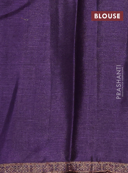 Banarasi tussar silk saree orange and purple with thread & zari woven floral buttas and woven border