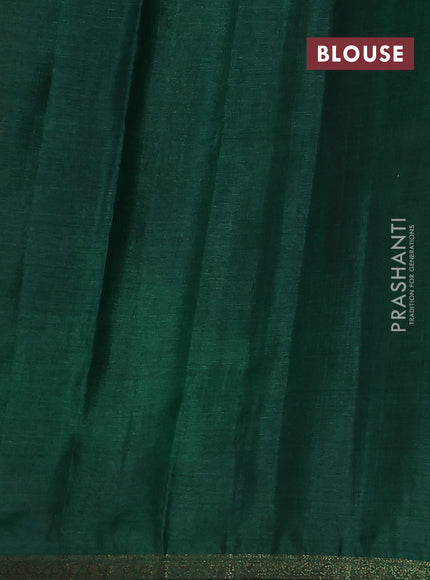 Banarasi tussar silk saree maroon and green with thread & zari woven floral buttas and woven border