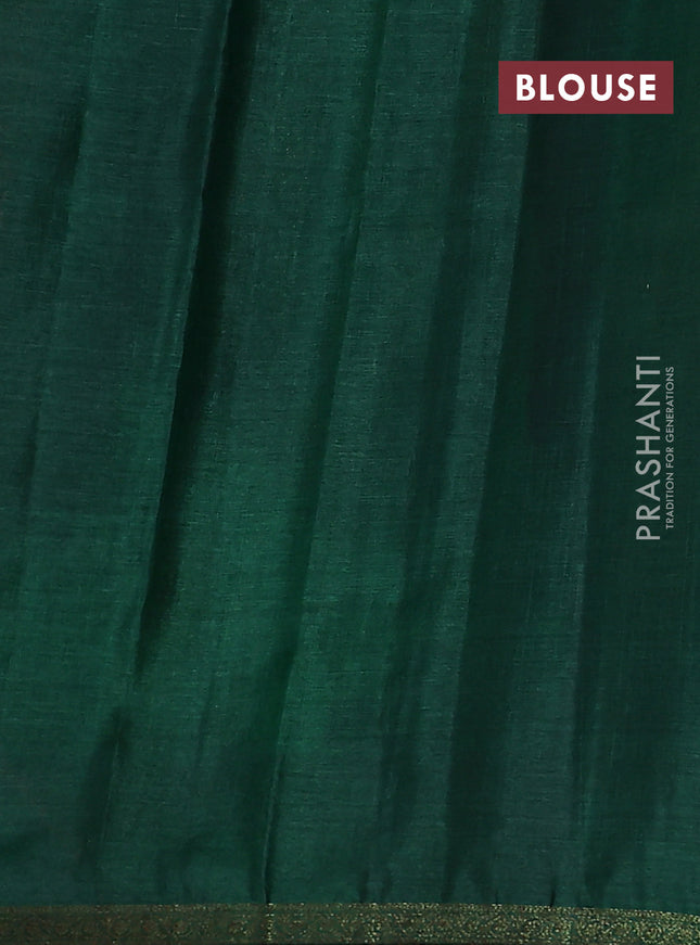 Banarasi tussar silk saree maroon and green with thread & zari woven floral buttas and woven border