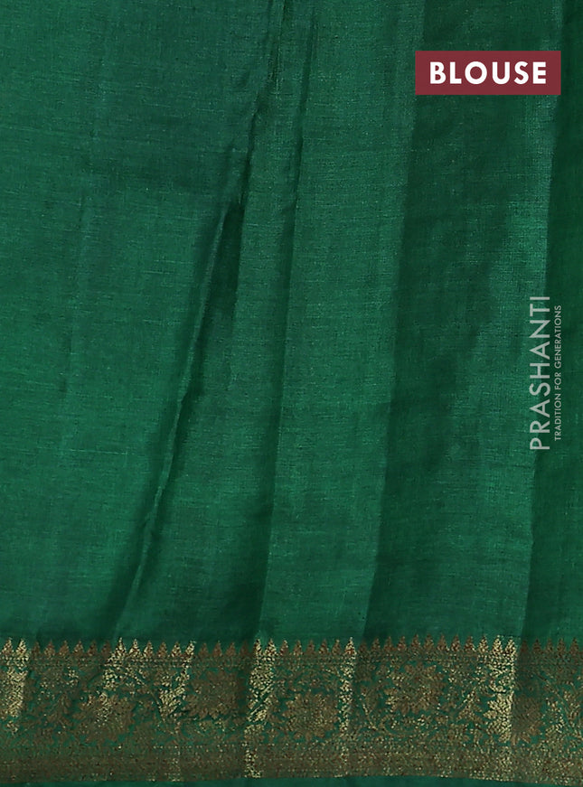 Banarasi tussar silk saree purple and green with allover thread & zari weaves and woven border