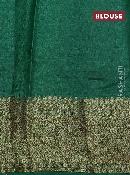 Banarasi tussar silk saree purple and green with thread & zari woven buttas and woven border