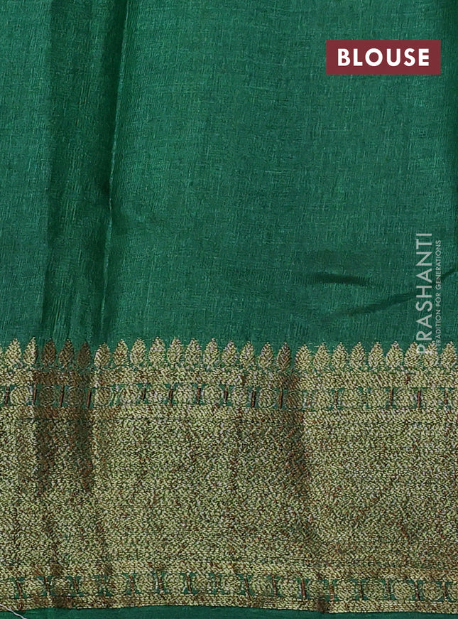 Banarasi tussar silk saree purple and green with thread & zari woven buttas and woven border