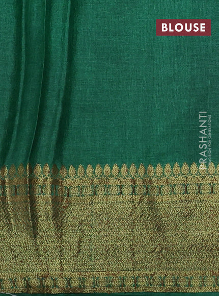 Banarasi tussar silk saree maroon and green with thread & zari woven buttas and woven border