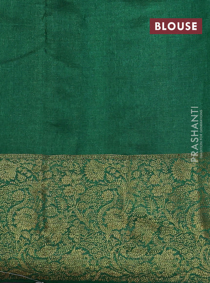 Banarasi tussar silk saree purple and green with thread & zari woven buttas and woven border