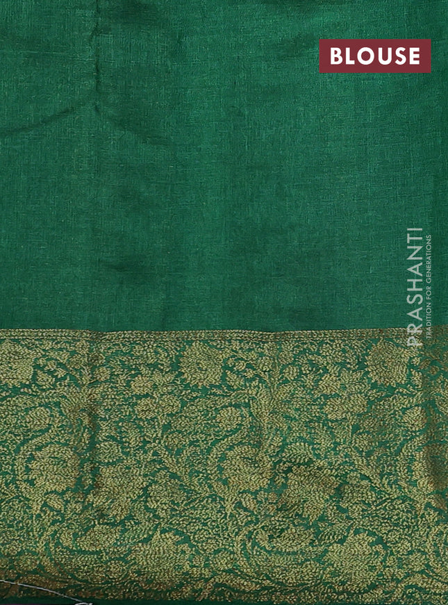 Banarasi tussar silk saree purple and green with thread & zari woven buttas and woven border