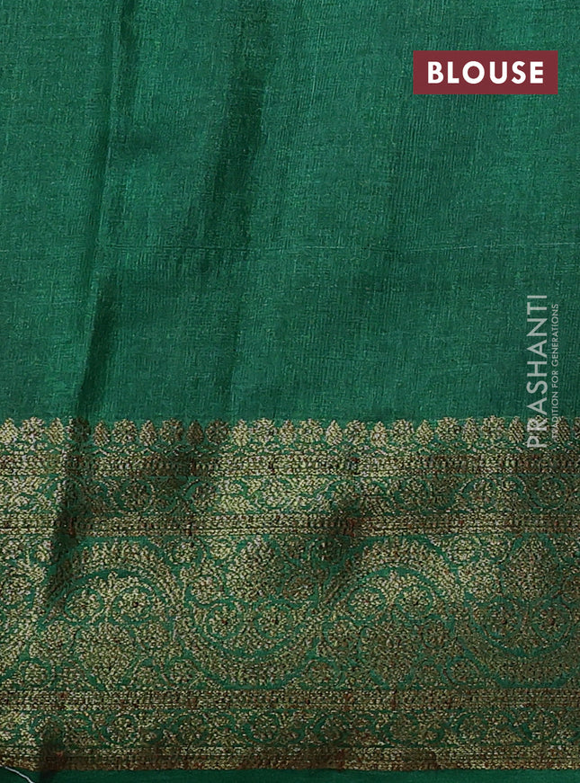 Banarasi tussar silk saree purple and green with allover thread & zari woven buttas and woven border