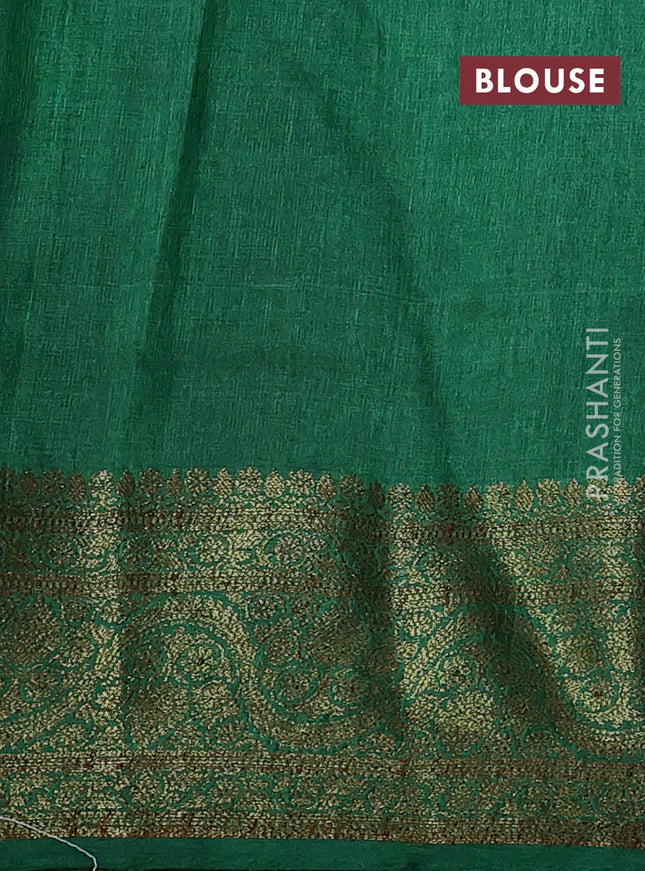 Banarasi tussar silk saree maroon and green with allover thread & zari woven buttas and woven border