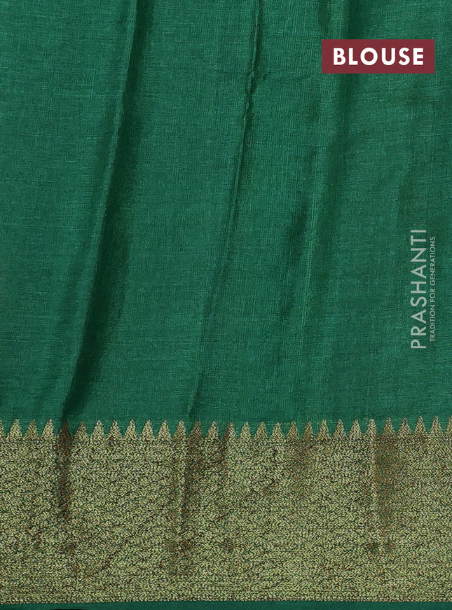 Banarasi tussar silk saree maroon and green with thread & zari woven buttas and woven border