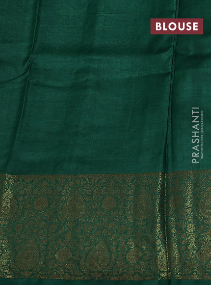 Banarasi tussar silk saree purple and green with allover thread & zari woven buttas and woven border