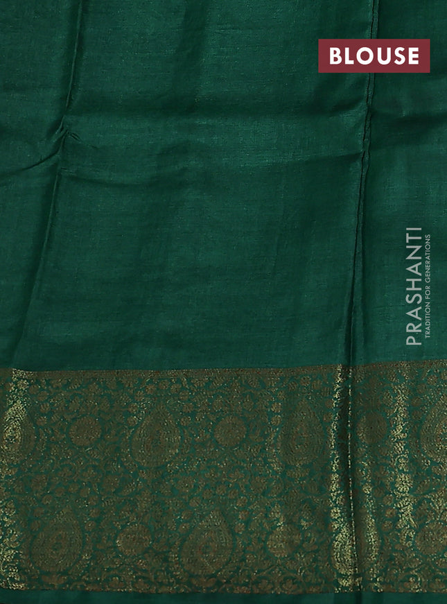 Banarasi tussar silk saree purple and green with allover thread & zari woven buttas and woven border