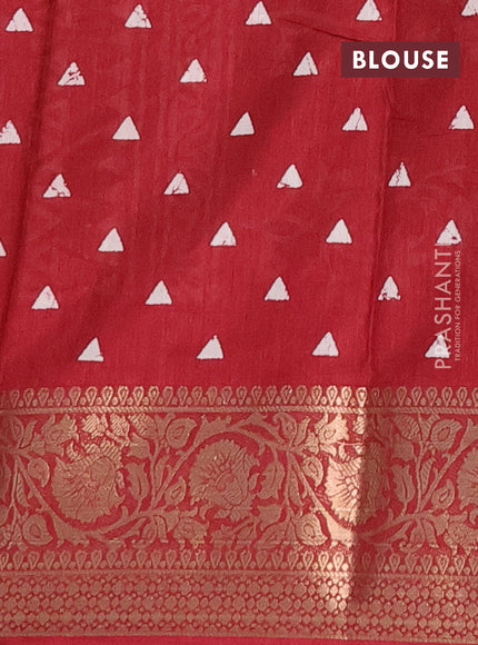 Semi dola saree maroon with allover prints and zari woven border