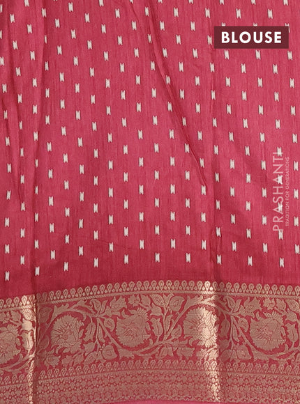 Semi dola saree maroon with allover prints and zari woven border