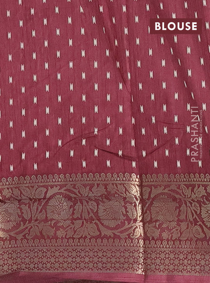 Semi dola saree maroon with allover prints and zari woven border