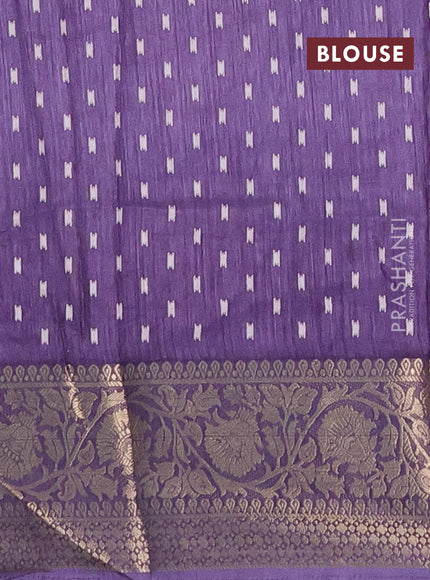 Semi dola saree violet shade with allover prints and zari woven border