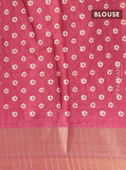 Semi dola saree maroon with floral prints and zari woven border