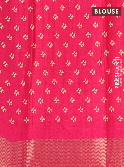 Semi dola saree pink with butta prints and zari woven border