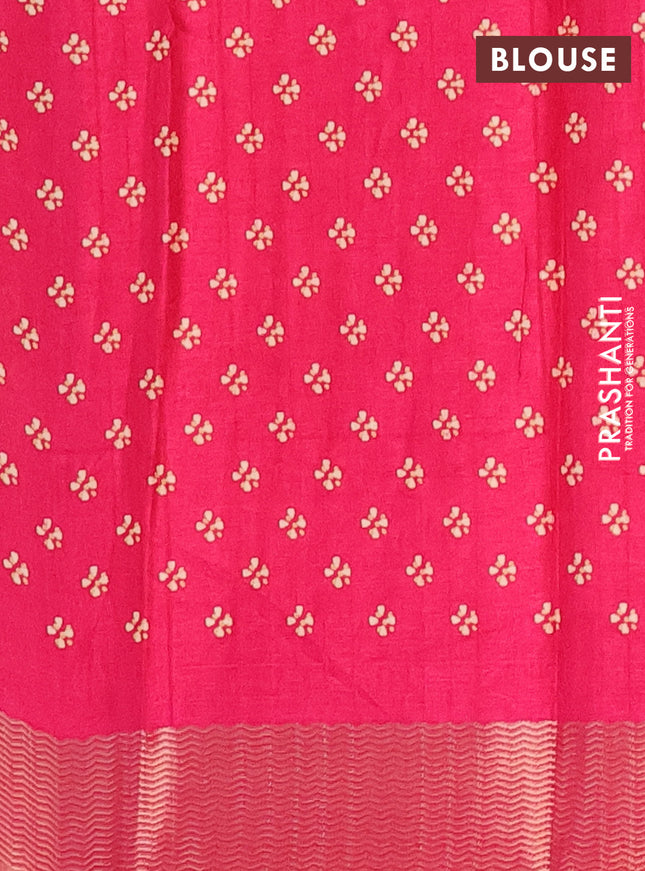 Semi dola saree pink with butta prints and zari woven border