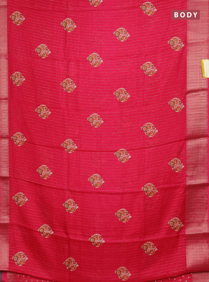 Semi dola saree pink with allover zari weaves & buttas and zari woven border