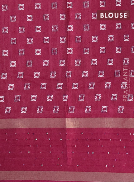 Semi dola saree wine shade with allover warli prints and zari woven sequin work border