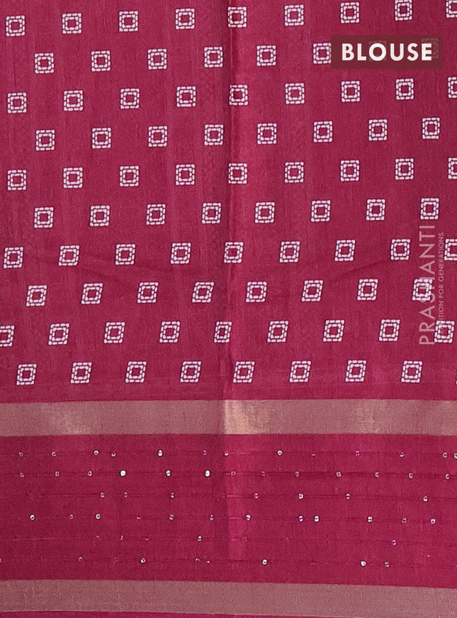 Semi dola saree wine shade with allover warli prints and zari woven sequin work border
