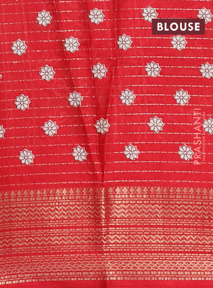 Semi dola saree cream and maroon with allover zari weaves & kalamkari prints and zari woven border